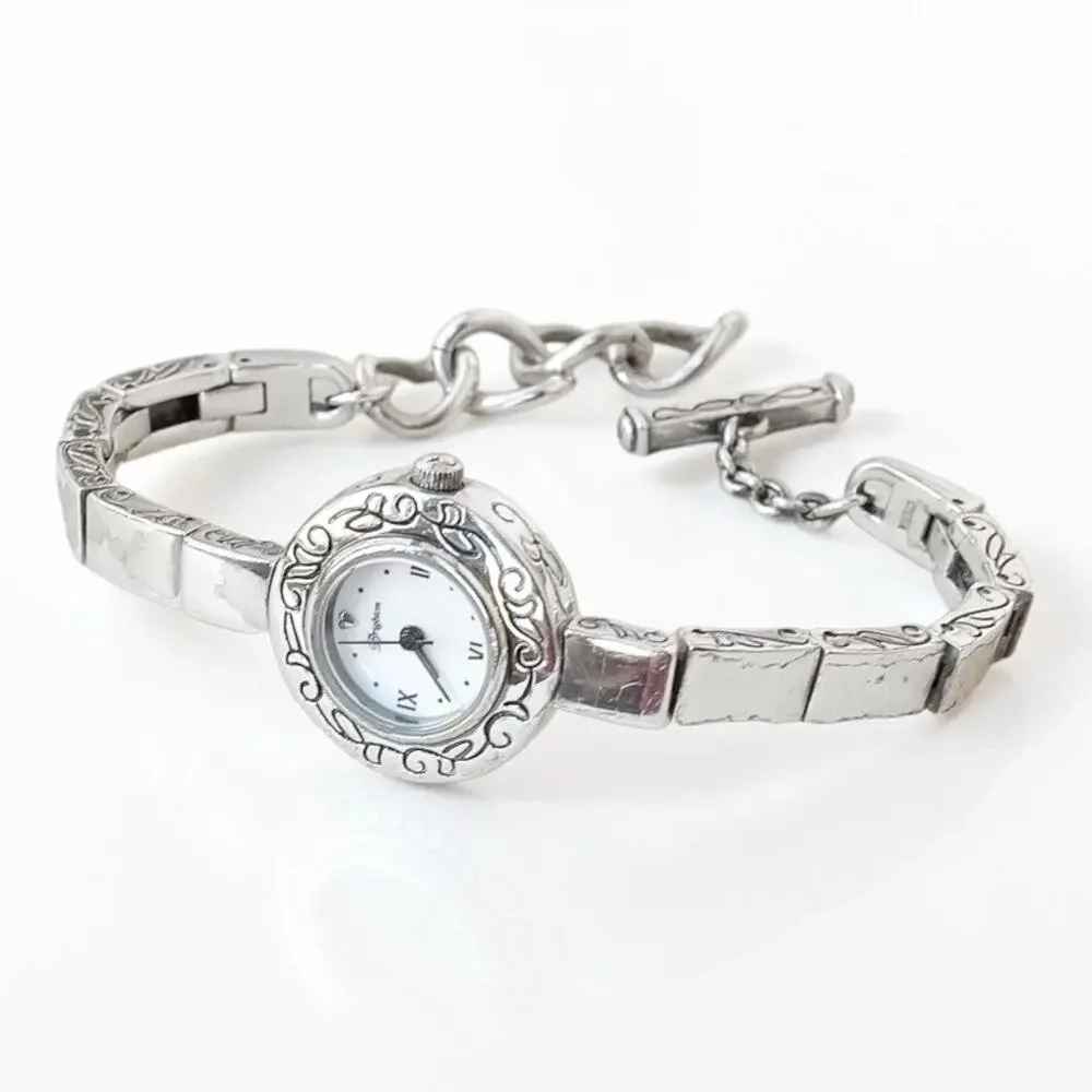 Vintage Brighton Kennewick Ladies Watch Toggle Clasp Silver Quartz New Battery